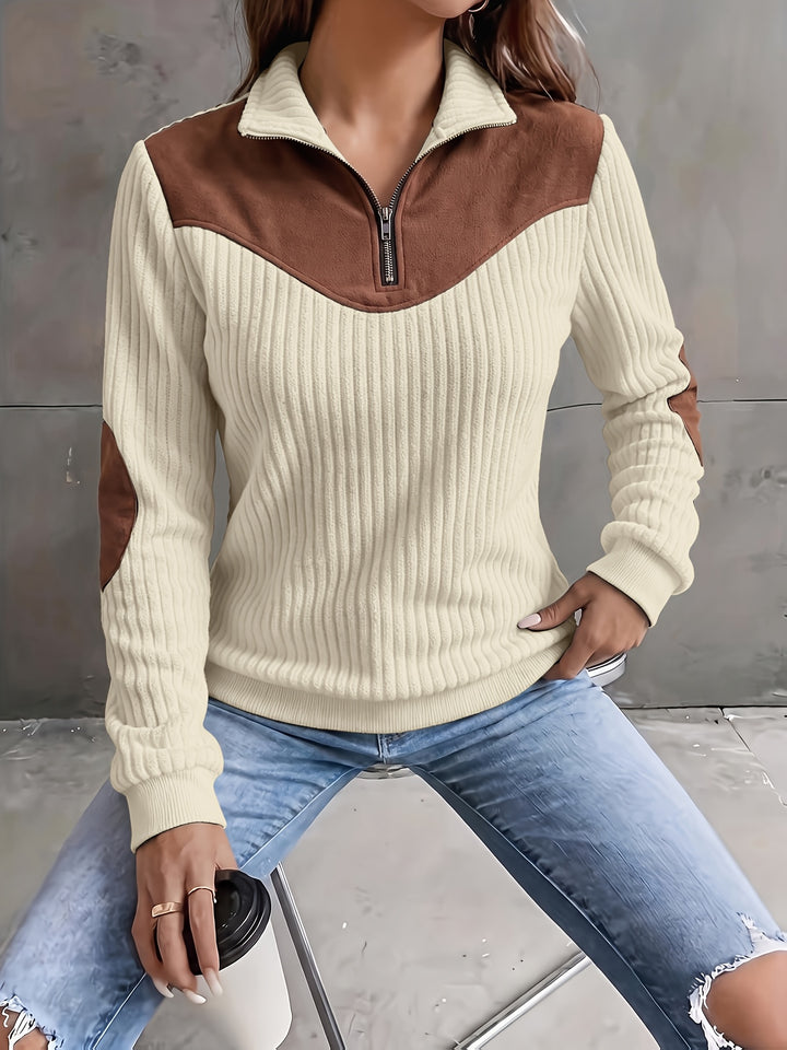 Everly | Half-Zip Ribbed Pullover
