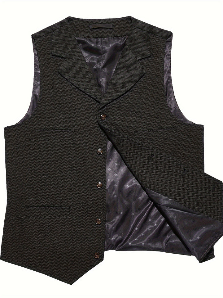 Emmett | Herringbone Tailored Waistcoat