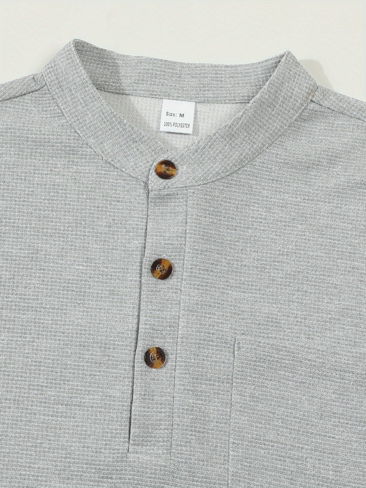 Dawson | Textured Long-Sleeve Henley Shirt