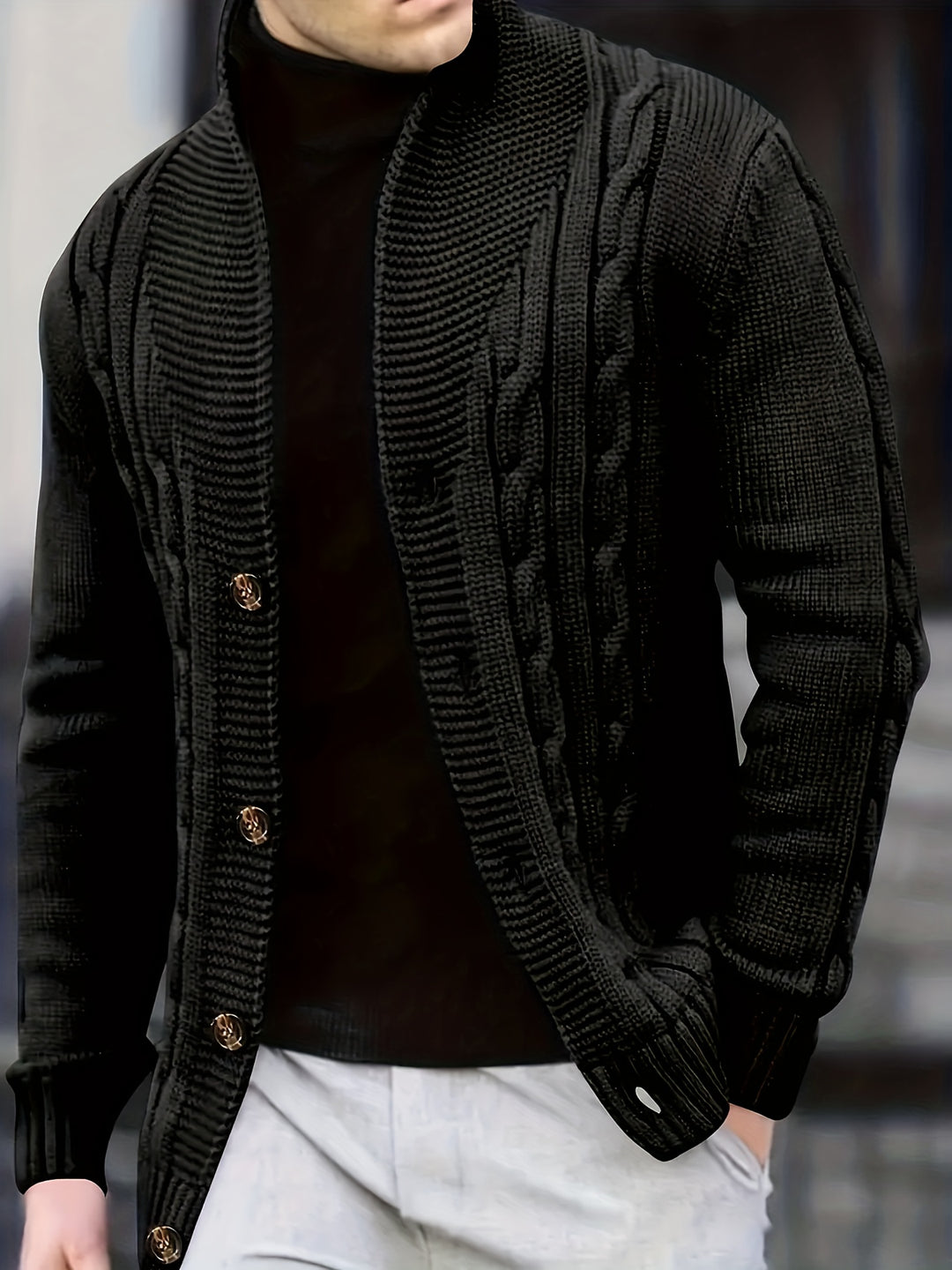 Donovan | Cable-Knit Button Cardigan
