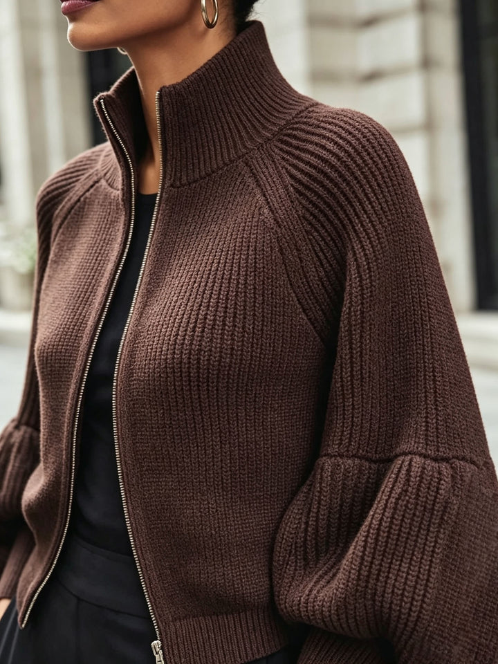 Anthea | Cropped Zip-Up Cardigan