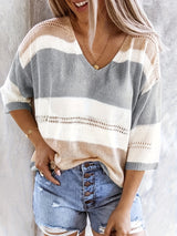 Gemma | Relaxed Colour-Block V-Neck Top