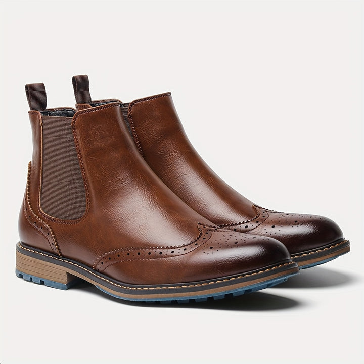 Reginald | Refined Brogue Chelsea Boots