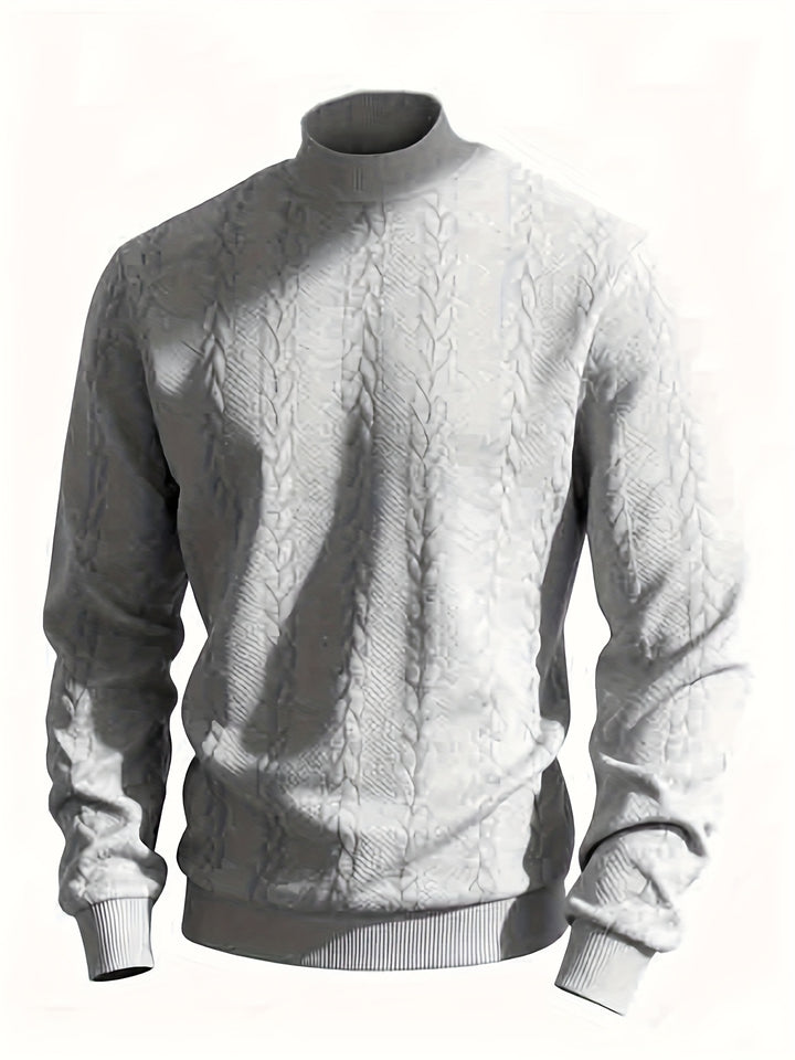 Brennan | Textured High-Neck Sweatshirt