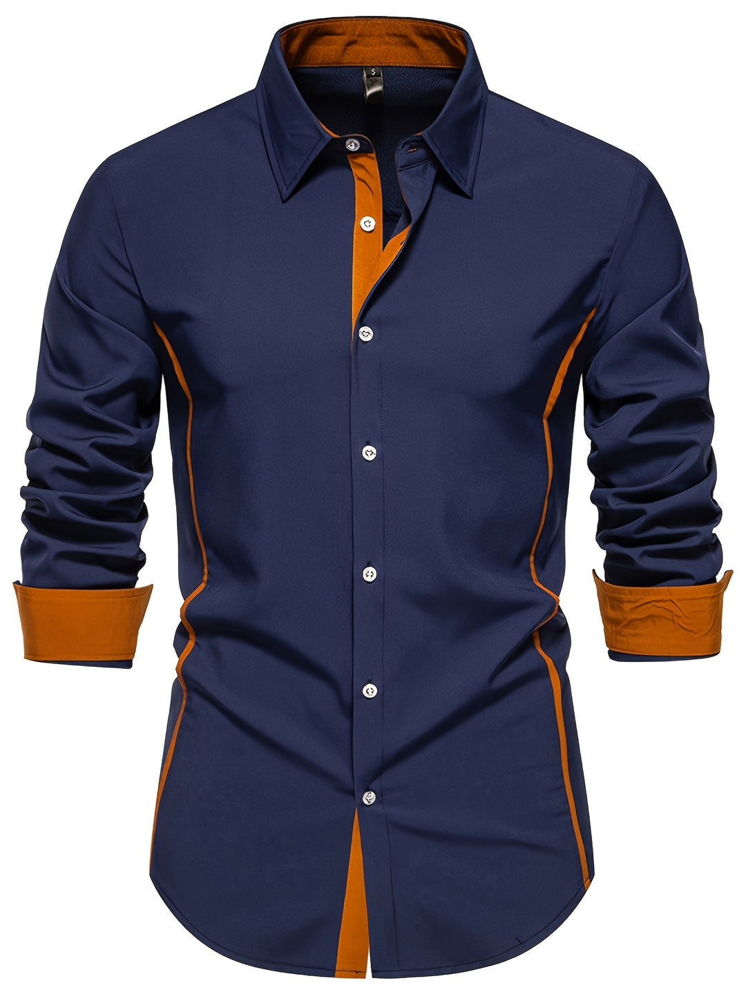 Dorian | Contrast-Trim Long Sleeve Shirt