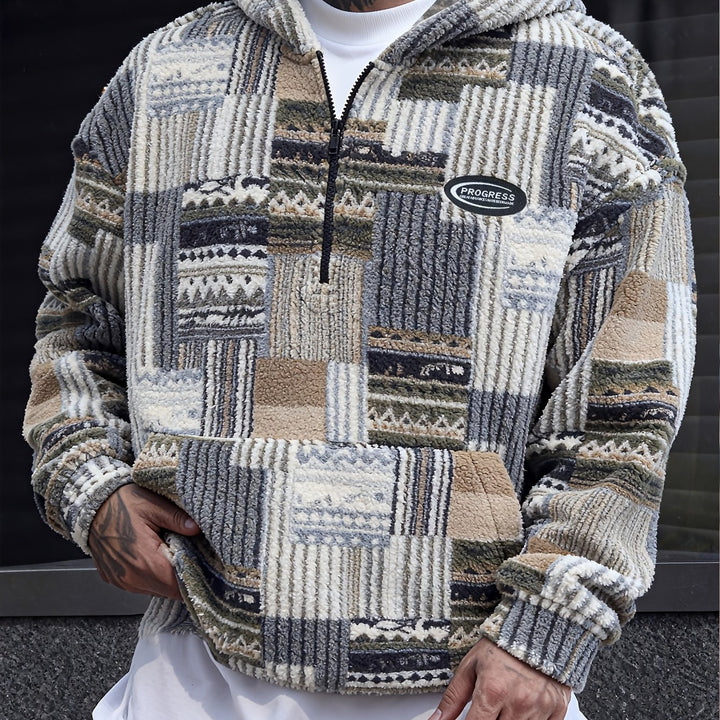 Desmond | Cosy Patterned Half-Zip Pullover