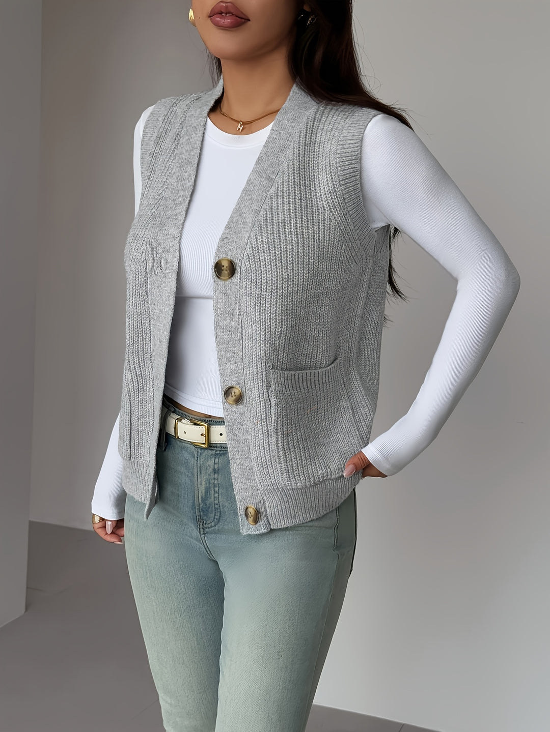 Miranda | Button-Front Knit Vest