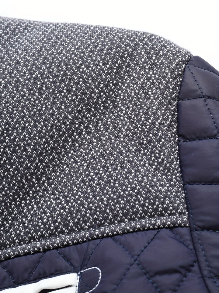 Nigel | Textured Quilted Stand-Collar Jacket