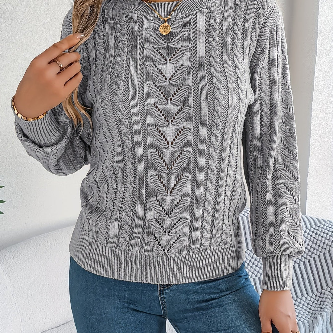 Heather | Textured Cable-Knit Jumper