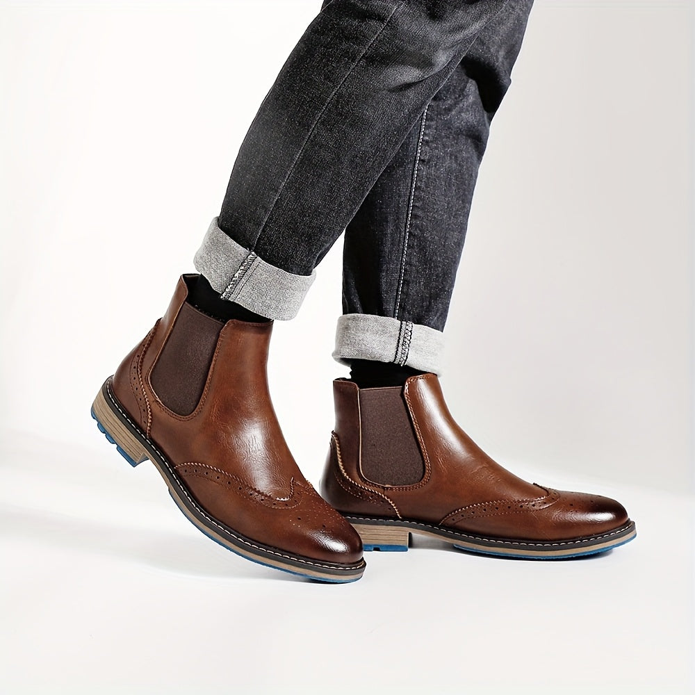 Reginald | Refined Brogue Chelsea Boots
