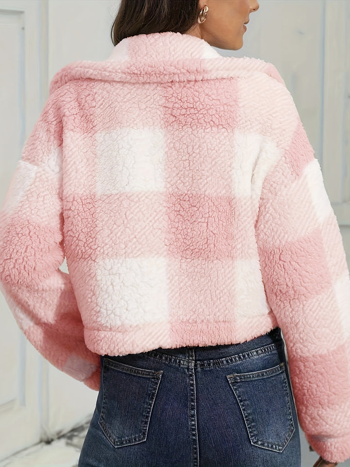Rosalyn | Cropped Check Jacket