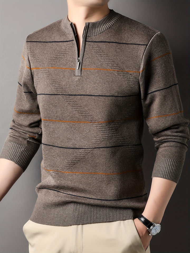 Tristan | Half-Zip Ribbed Knit Sweater