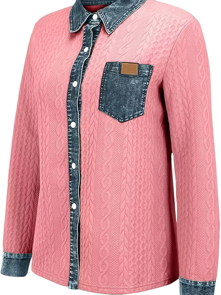 Melanie | Textured Contrast Cardigan
