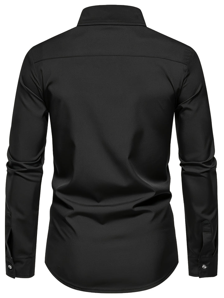 Dorian | Contrast-Trim Long Sleeve Shirt
