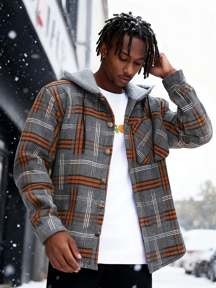 Gabriel | Christmas Hooded Plaid Jacket