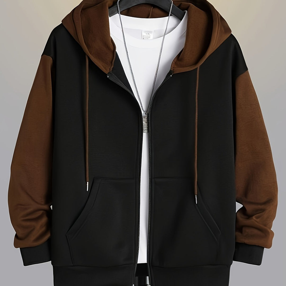 Bryson | Colour-Block Zip-Up Hoodie