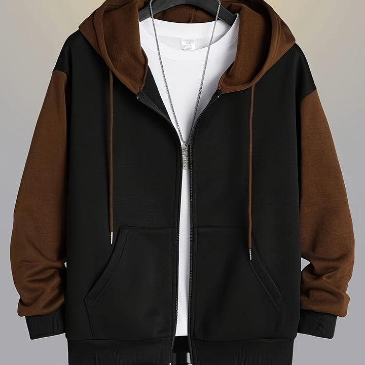 Bryson | Colour-Block Zip-Up Hoodie