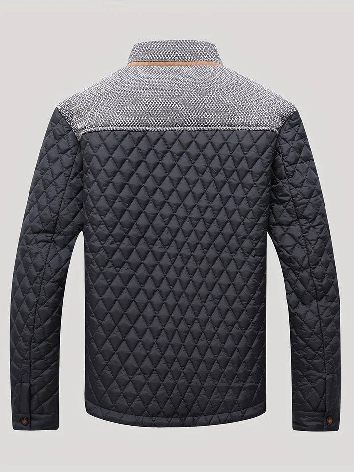 Nigel | Textured Quilted Stand-Collar Jacket