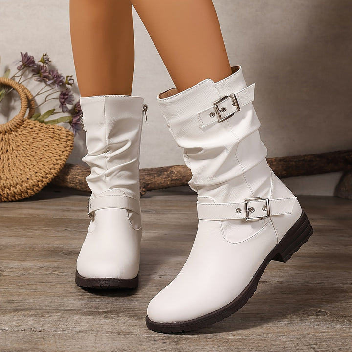 Margaux | Slouch Buckle Mid-Calf Boots