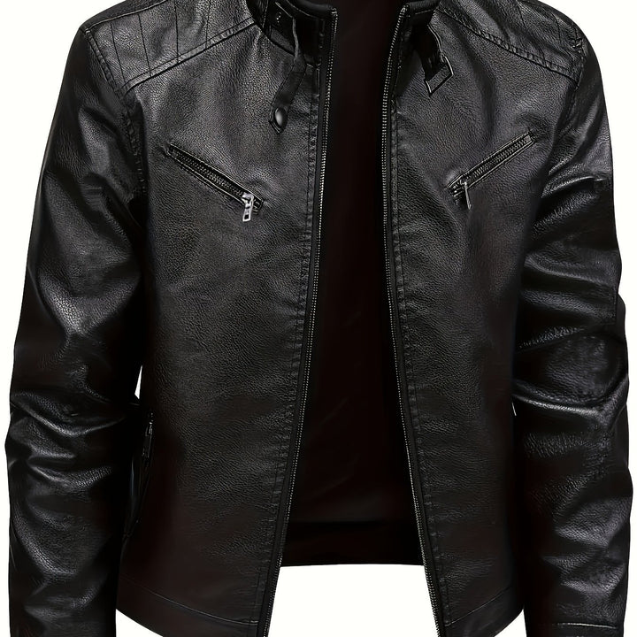 Damon | Classic Stand-Collar Moto Jacket