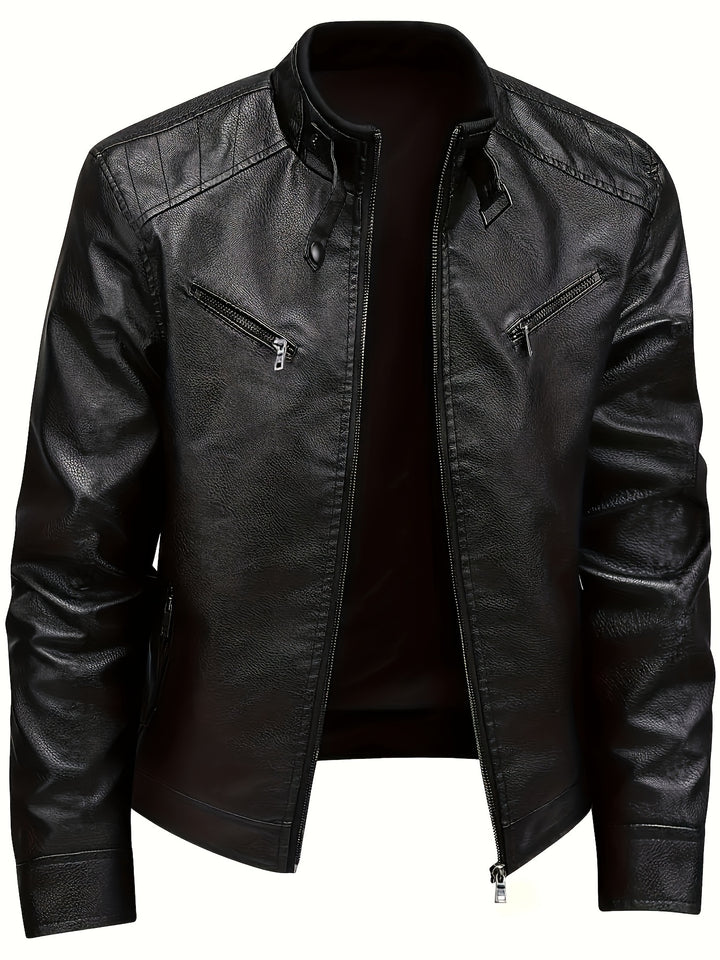 Damon | Classic Stand-Collar Moto Jacket