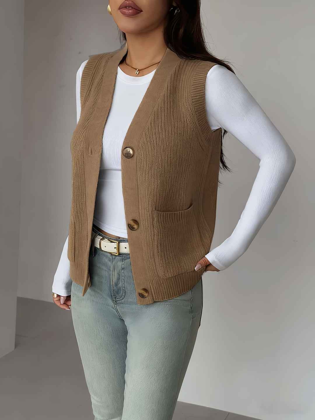 Miranda | Button-Front Knit Vest