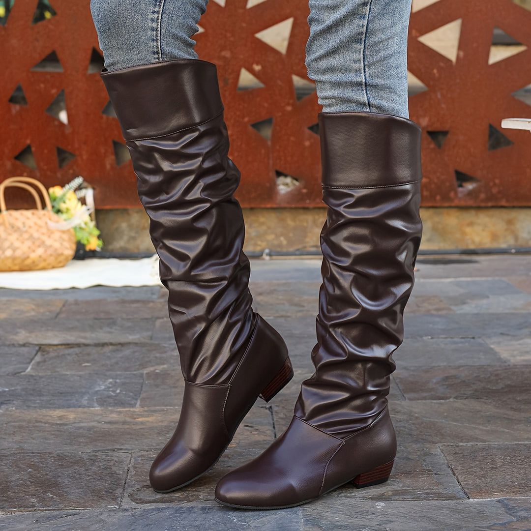Phoebe | Slouched Knee-High Boots