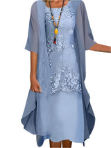 Caroline | Stylish Flowing Sheer Sleeve Midi Dress