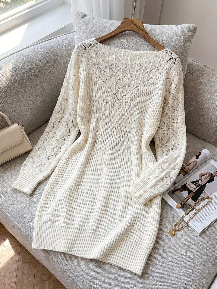 Sabine | Openwork Knit Jumper Dress
