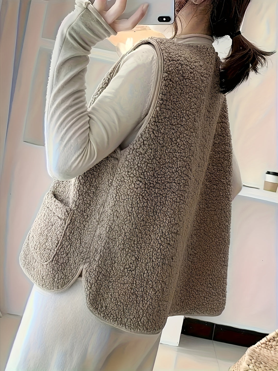 Estella | Textured Button-Front Gilet