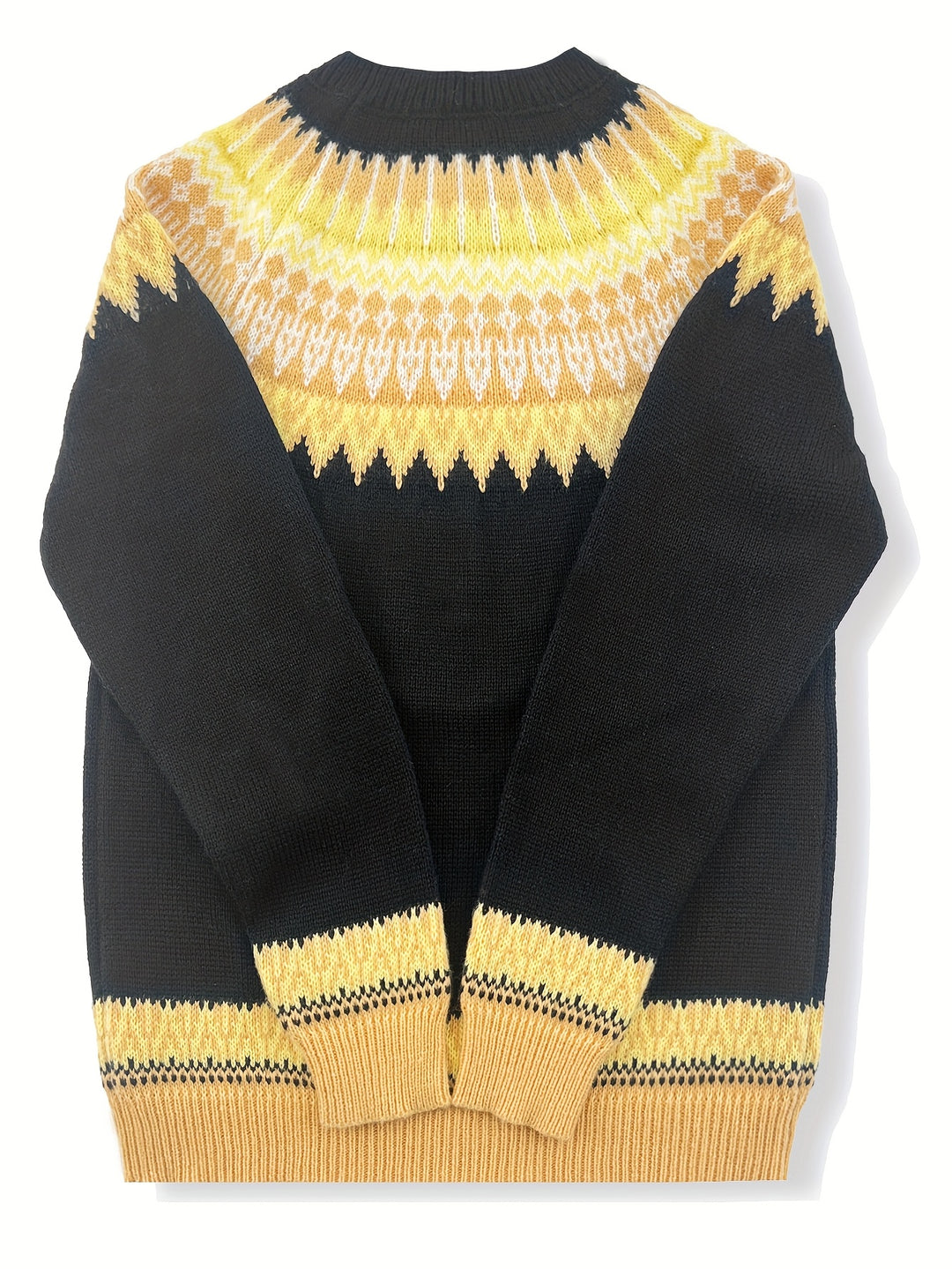 Sylvia | Chunky Jacquard Round Neck Sweater