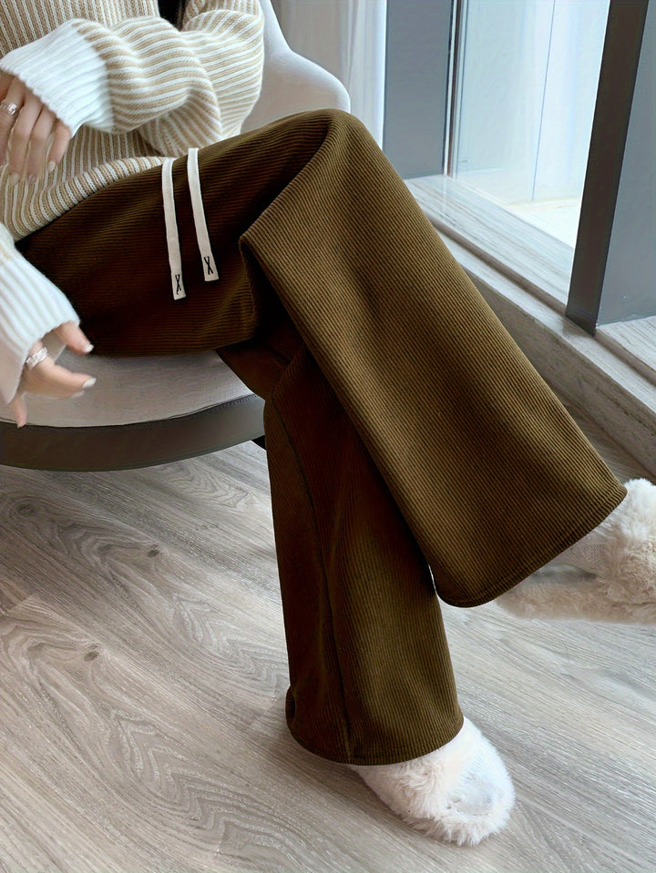Lena | Fleece-Lined Wide-Leg Trousers