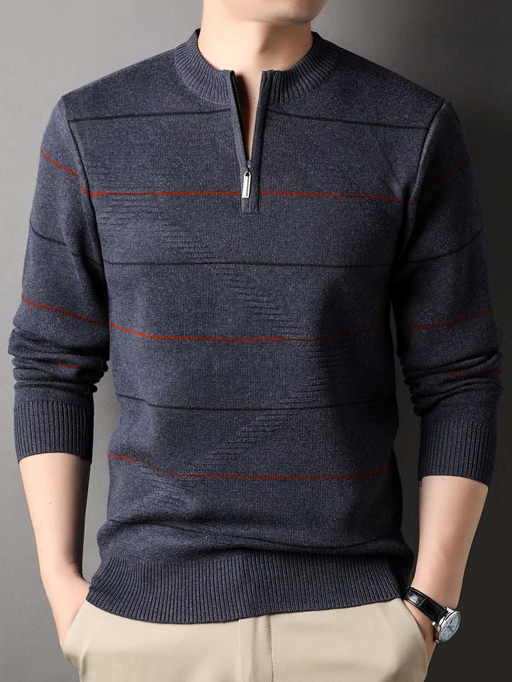 Tristan | Half-Zip Ribbed Knit Sweater