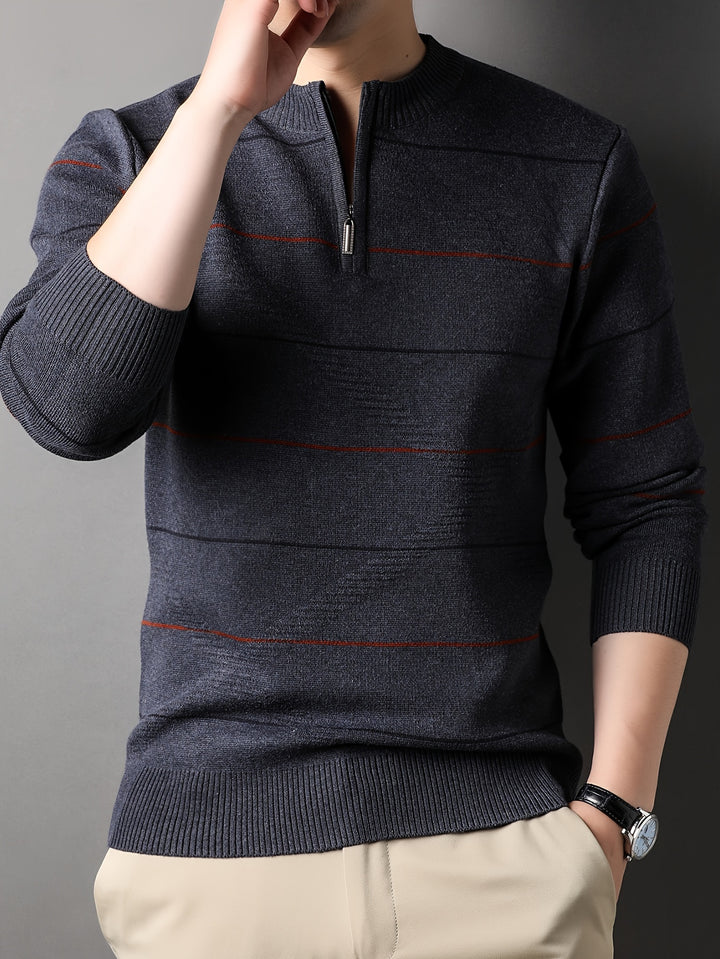 Tristan | Half-Zip Ribbed Knit Sweater