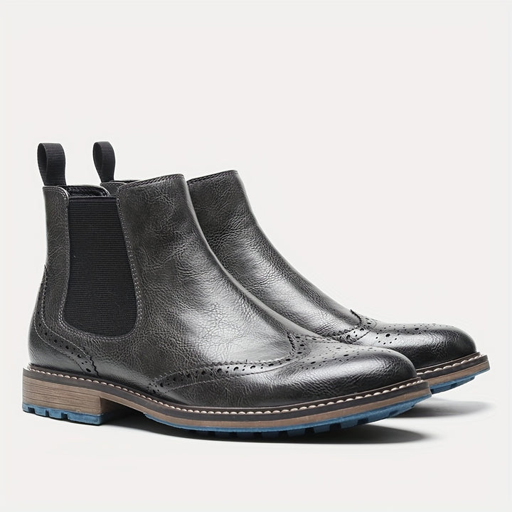Reginald | Refined Brogue Chelsea Boots