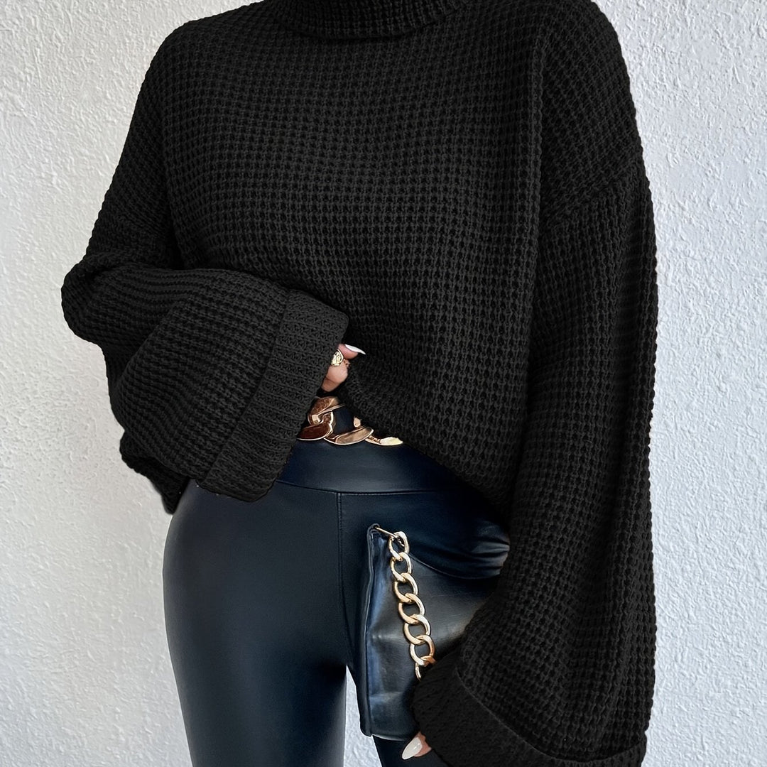 Tamara | Relaxed High-Neck Waffle Sweater