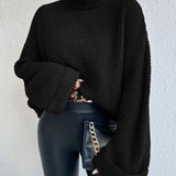 Tamara | Relaxed High-Neck Waffle Sweater