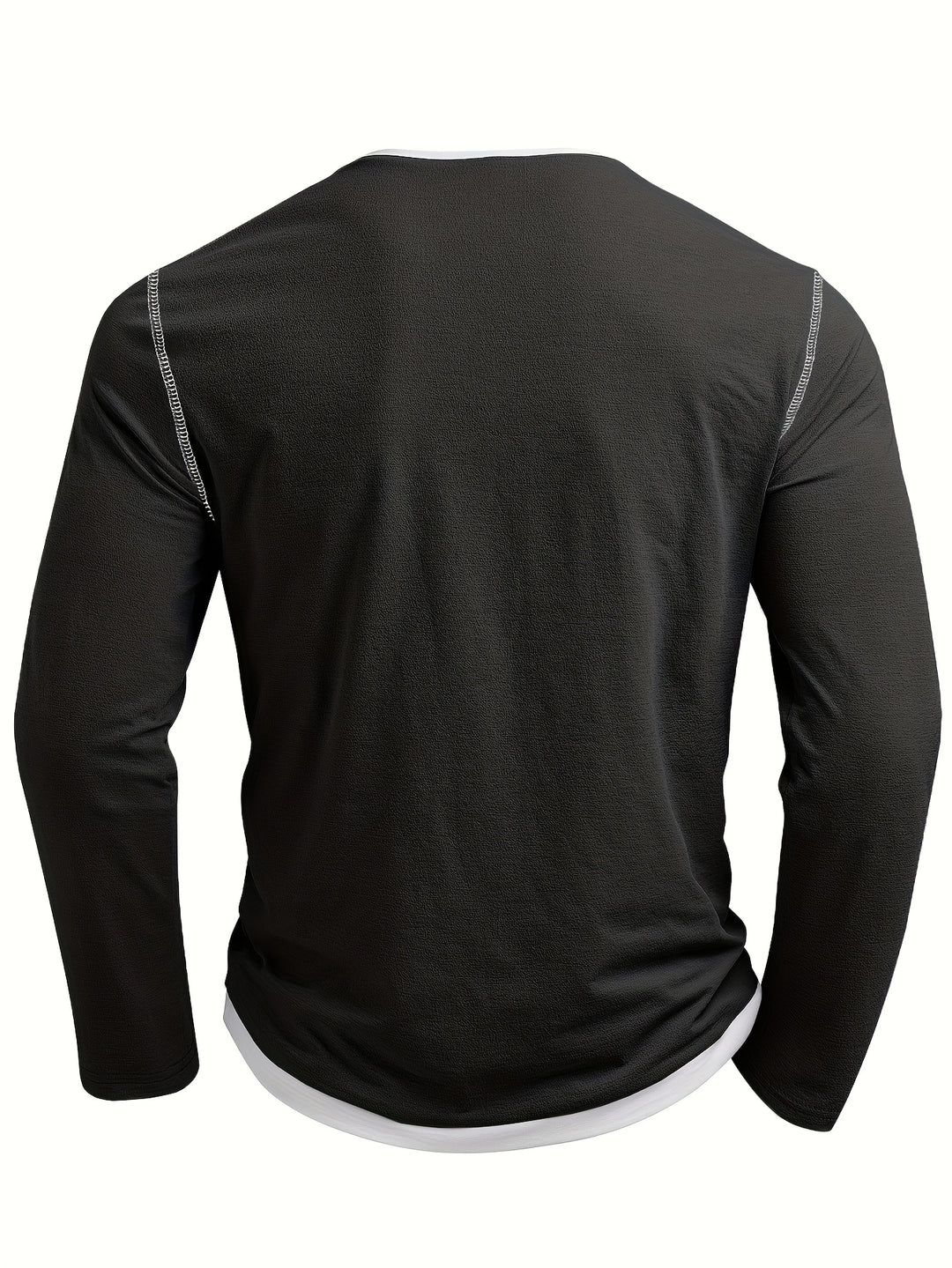 Beckett | Contrast-Stitch Notch-Neck Henley Shirt