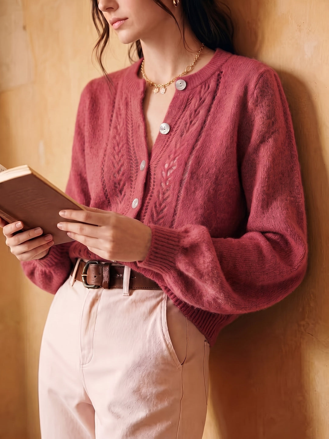 Clementine | Openwork Round-Neck Cardigan