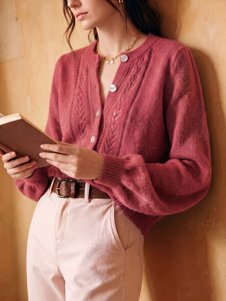 Clementine | Openwork Round-Neck Cardigan