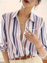 Serena | Striped Button-Up Shirt