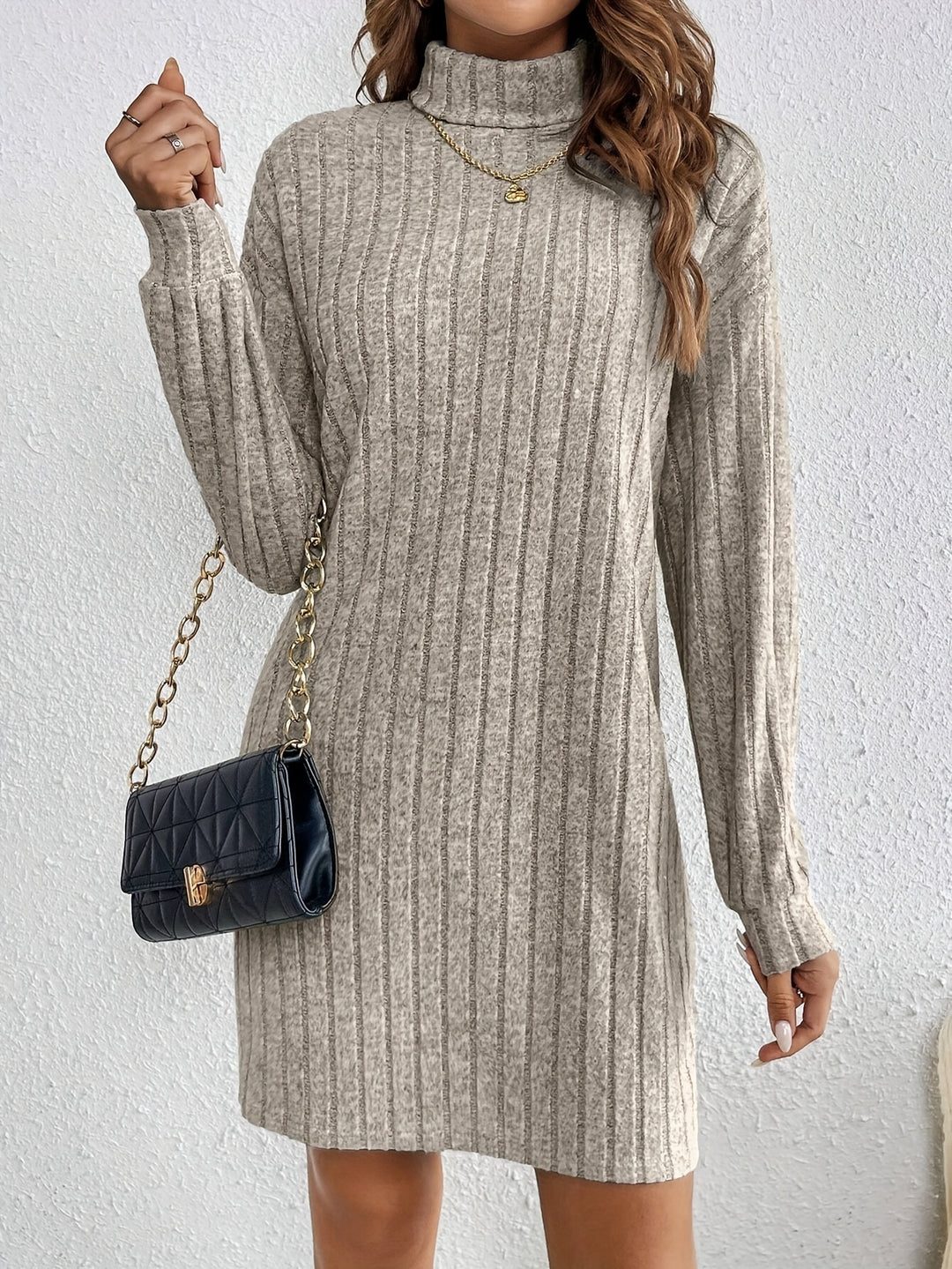 Beverly | Ribbed Textured Sweater Dress