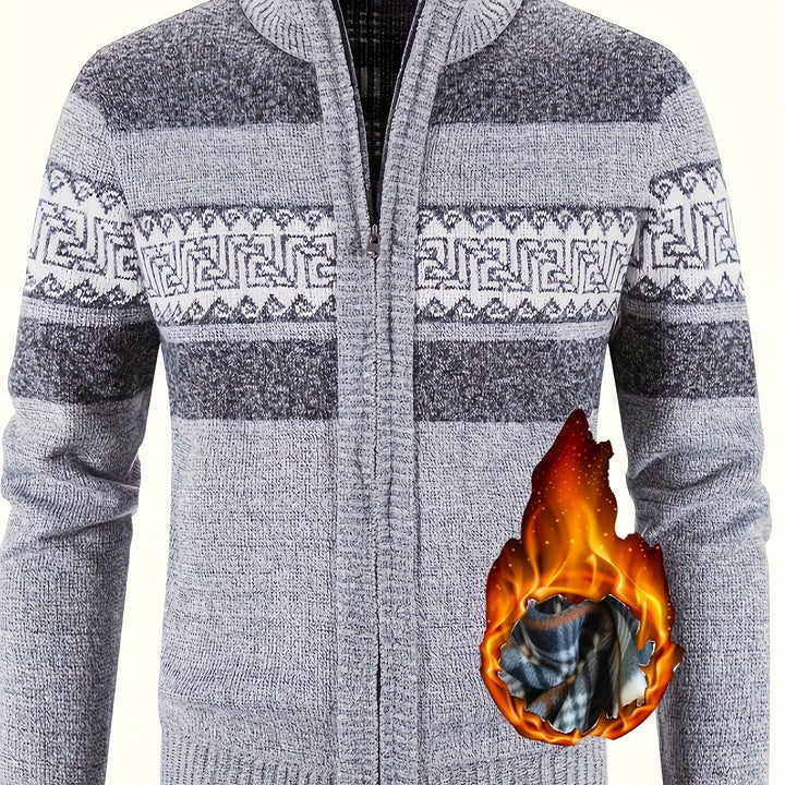 Brooks | Patterned Full-Zip Cardigan