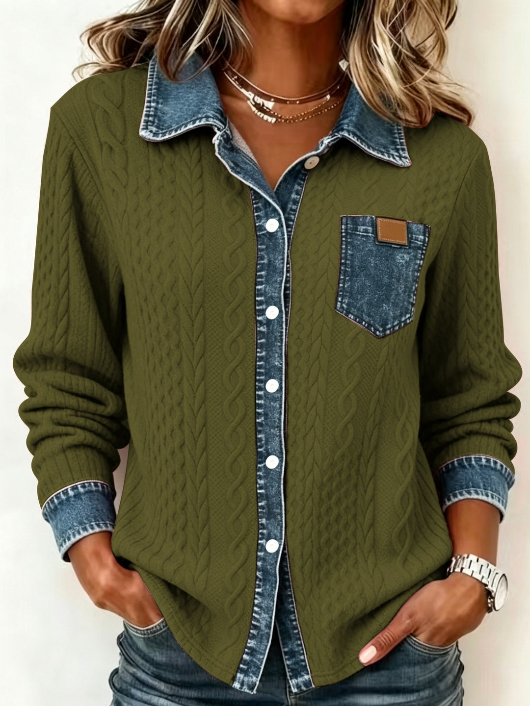 Melanie | Textured Contrast Cardigan