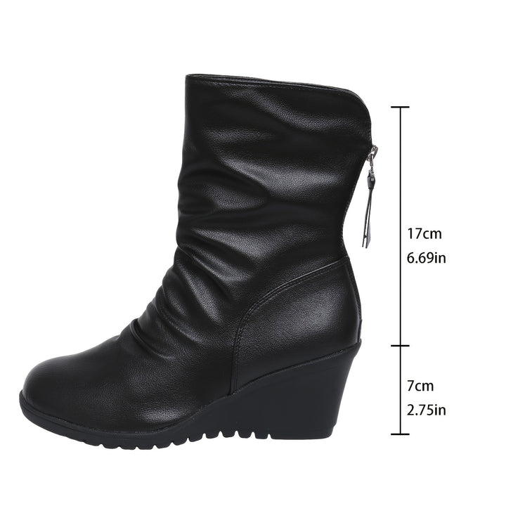 Ivy | Ruched Wedge Boots