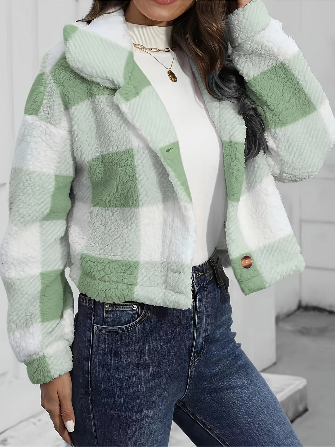 Rosalyn | Cropped Check Jacket