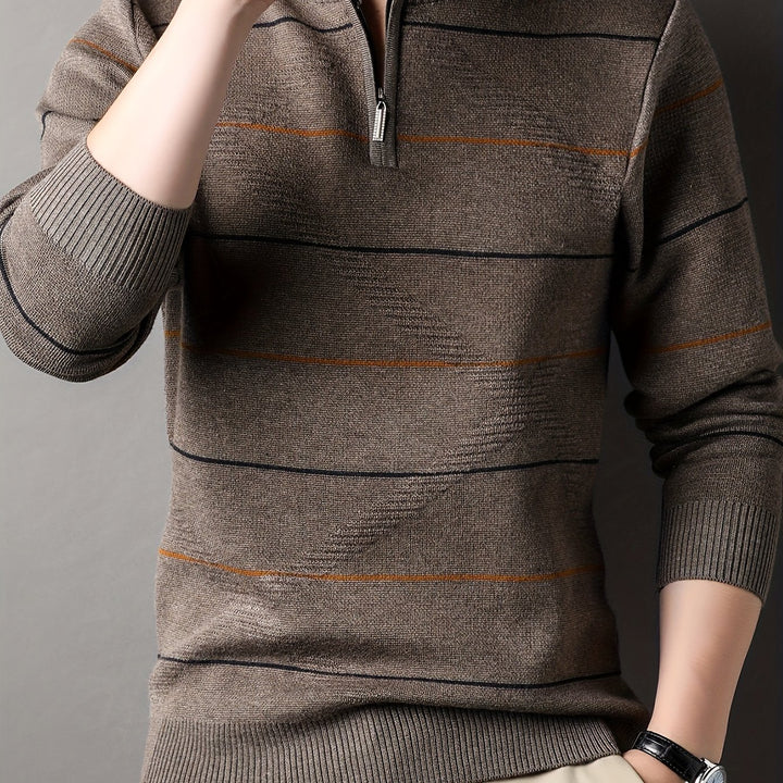 Tristan | Half-Zip Ribbed Knit Sweater