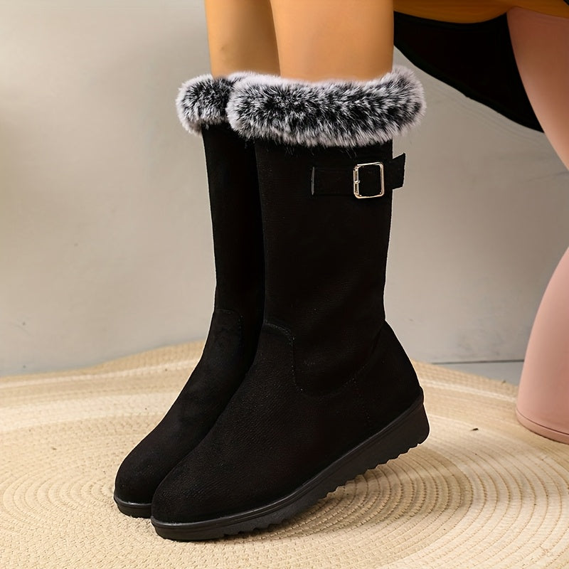 Marguerite Isadora | Cosy Fur-Trimmed Tall Boots