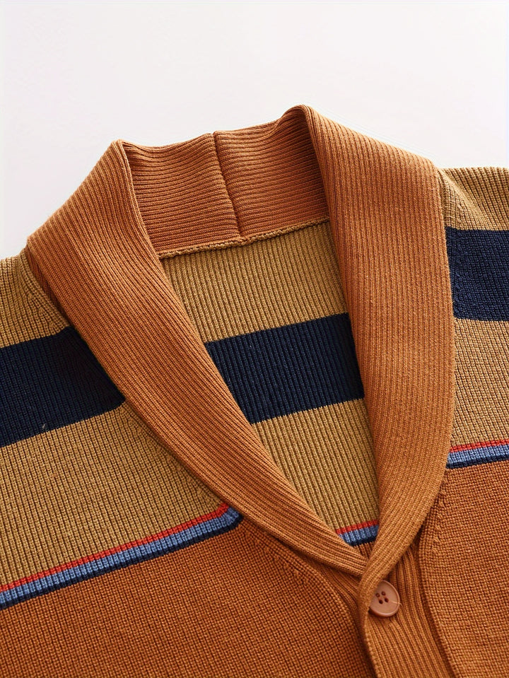 Rupert | Striped Shawl-Collar Cardigan