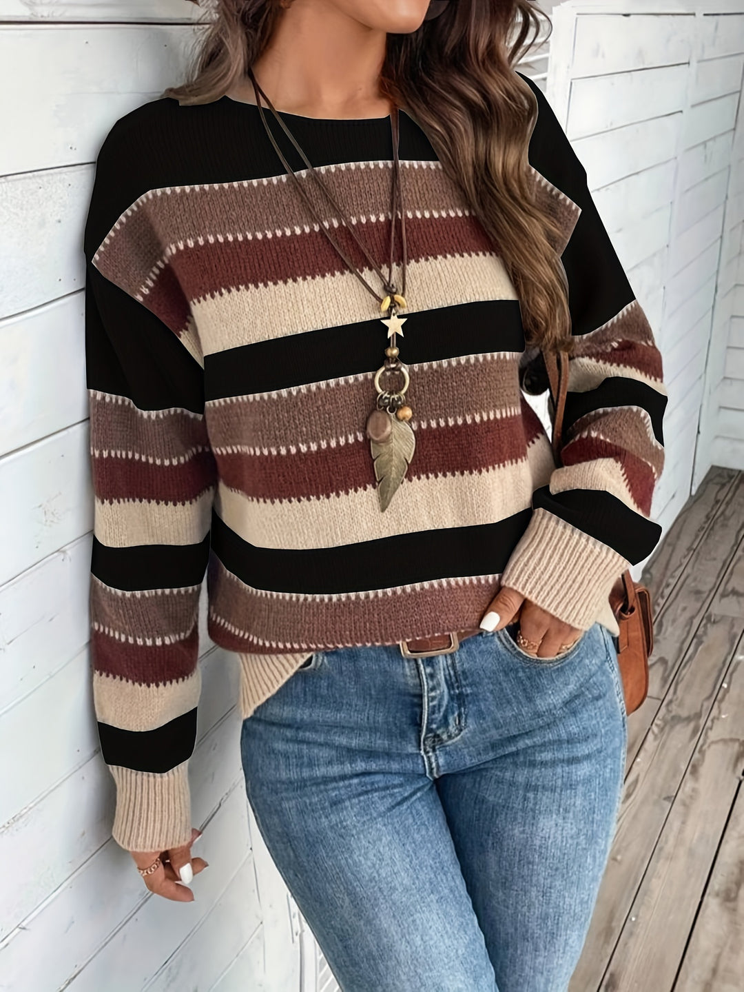 Delphine | Striped Round-Neck Sweater
